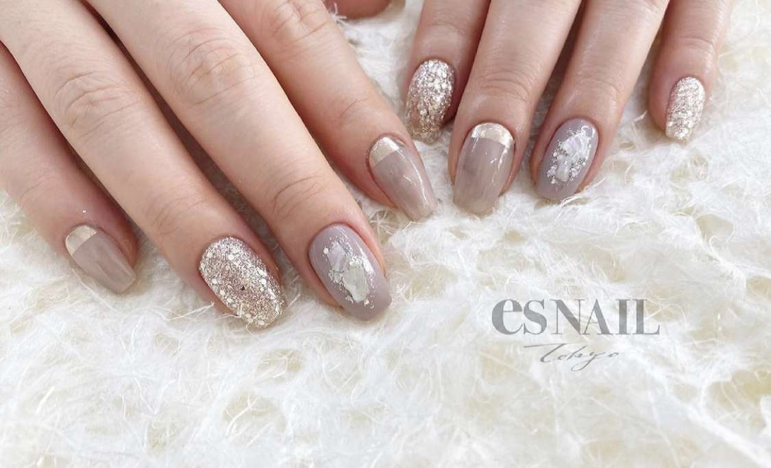 いろんな素材を使った春ネイル🌸