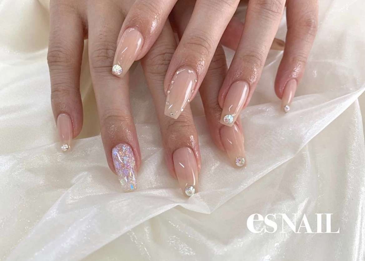 ベージュロングネイル✨