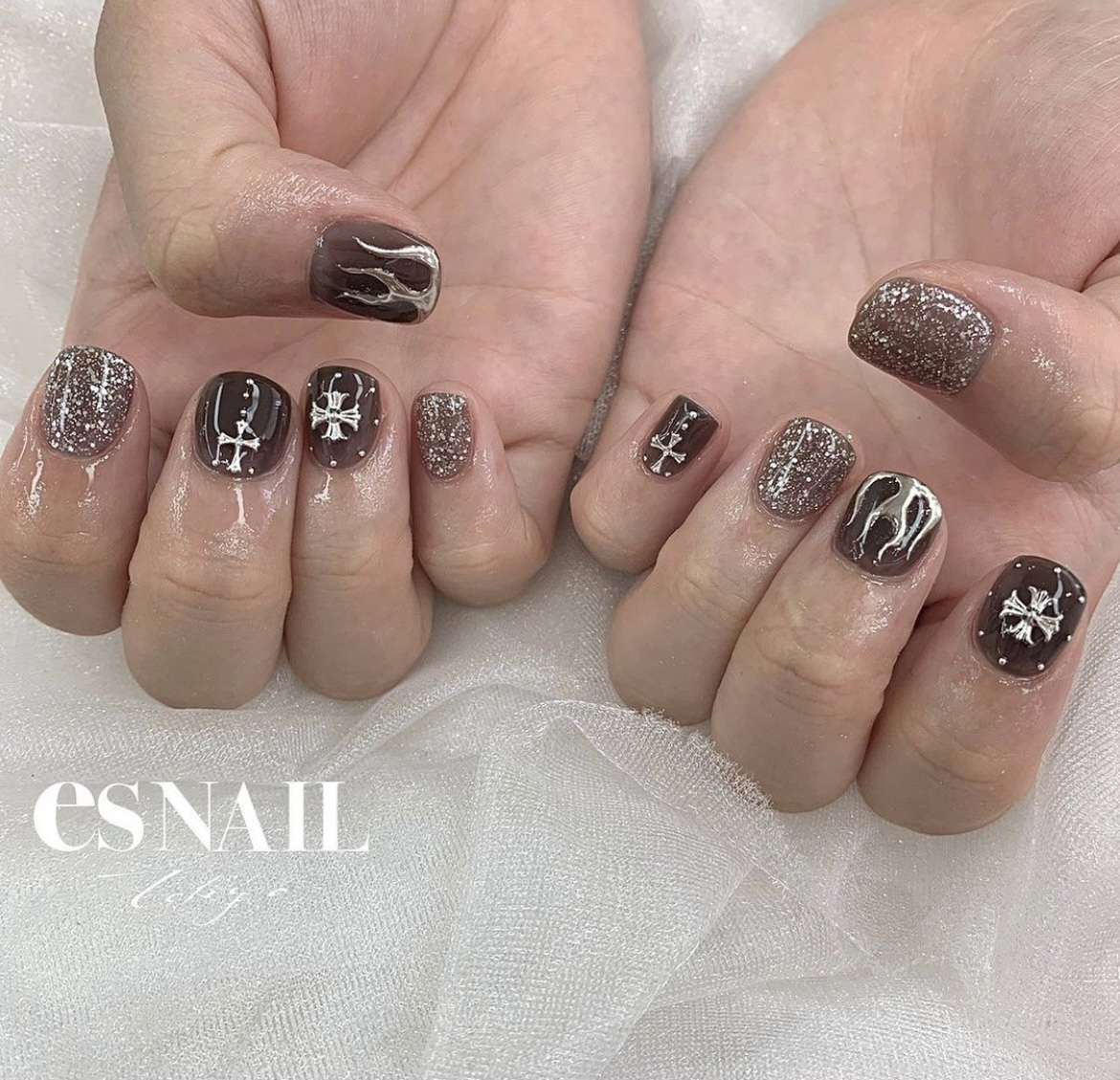 シアーブラックショートネイル🖤