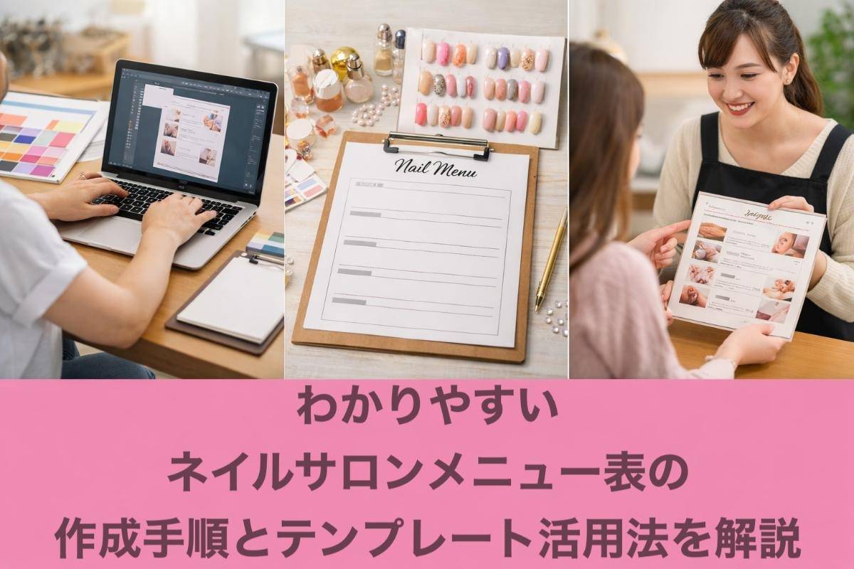 わかりやすいネイルサロンメニュー表の作成手順とテンプレート活用法を解説